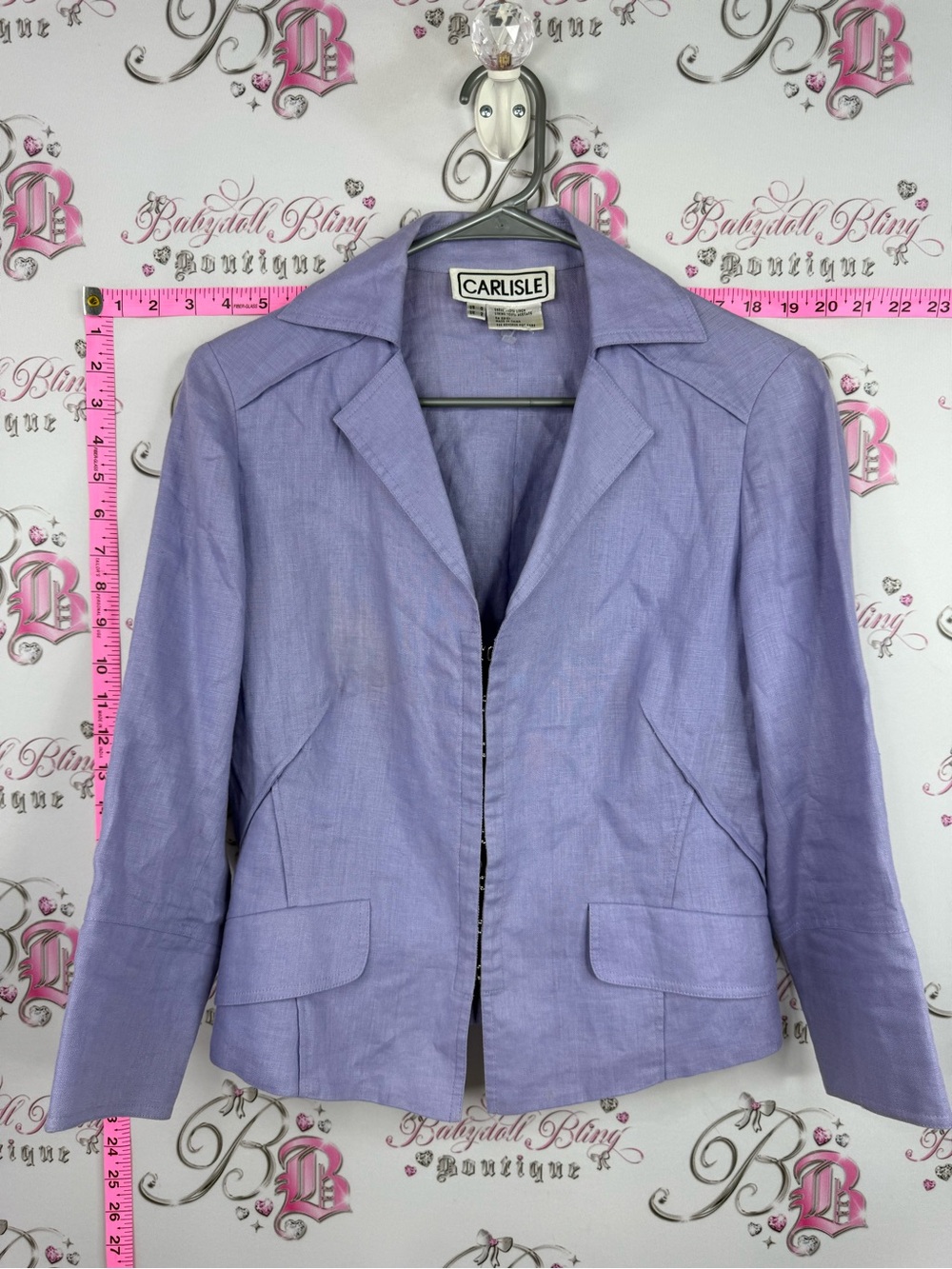 Carlisle linen blazer jacket vintage Lavender Tailored Blazer Jacket